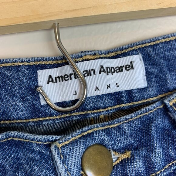 American Apparel High Rise Straight Leg Mom Jeans Medium Wash, Size 29 - Picture 3 of 10